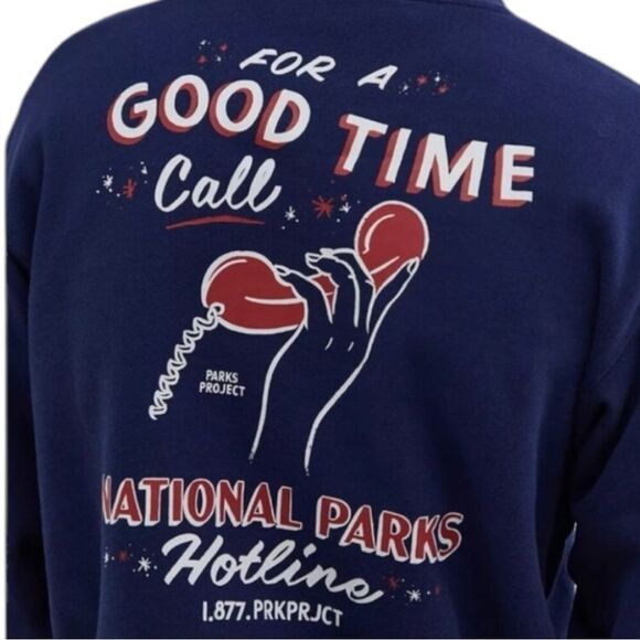 New UO Urban Outfitters Parks Project For A Good Time Navy Sweatshirt M - Picture 4 of 5